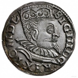 trojak 1599, Wschowa; kryza wachlarzowata, korona z lil...