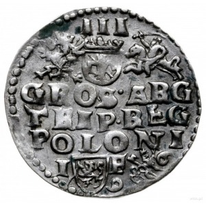 trojak 1596, Lublin; data przedzielona tylko lewkiem, g...