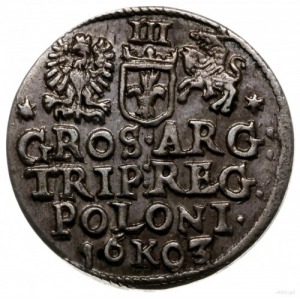 trojak 1603, Kraków; Iger K.03.1.a (R1); ładna moneta z...