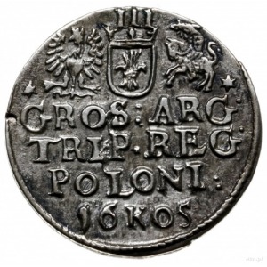 trojak 1605, Kraków; Iger K.05.1.a (R1); bardzo ładny, ...