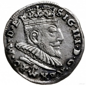trojak 1590, Wilno; herb Chalecki pod głową króla; Iger...