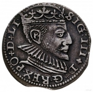 trojak 1590, Ryga; rzadki typ monety z dużą głową króla...