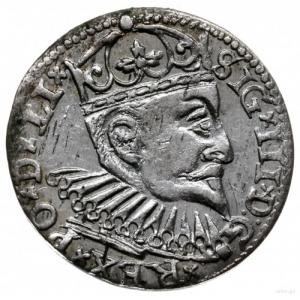 trojak 1598, Ryga; z krzyżykiem na końcu napisu otokowe...