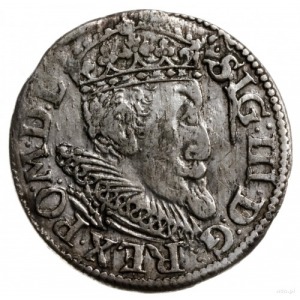 trojak 1619, Ryga; duża głowa króla, kryza wachlarzowat...