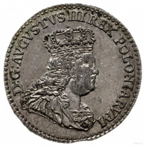 trojak 1753, Lipsk; nominał 1/2 Sz pod tarczą herbową, ...