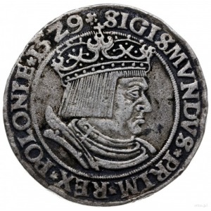 szóstak 1529, Kraków; Aw: Popiersie króla w koronie w p...