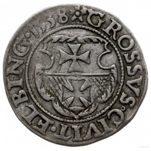 grosz 1538, Elbląg; H-Cz. 387, Kop. 7083 (R7), Pfau 123...