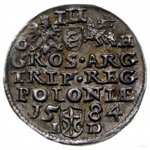 trojak 1584, Olkusz; litery G - H obok Orła i Pogoni; I...
