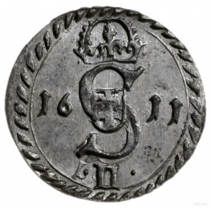 dwudenar 1611, Wilno; wariant z ogonem Pogoni do góry; ...