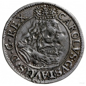 ort 1657, Elbląg; rzadki wariant z literami NH, moneta ...