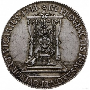póltalar wikariacki 1741, Drezno; Aw: Król na koniu i n...