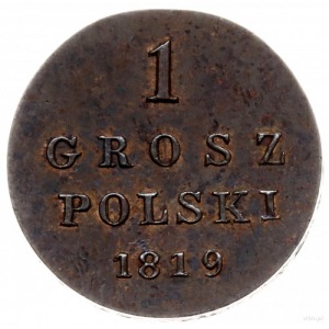 1 grosz polski 1819, Warszawa; Bitkin H889 (R2), Plage ...
