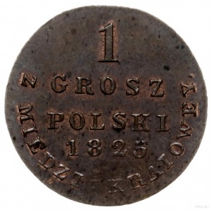 1 grosz polski z miedzi krajowej 1825, Warszawa; Bitkin...