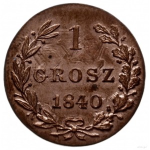 1 grosz 1840, Warszawa; Bitkin 1227, Plage 258; nierówn...