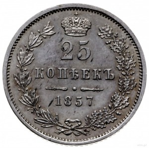 25 kopiejek 1857 M-W, Warszawa; Bitkin 285 (R1), Plage ...