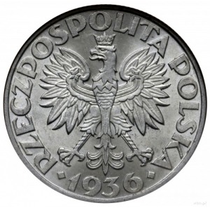 5 złotych 1936, Warszawa; Żaglowiec; Parchimowicz 119; ...