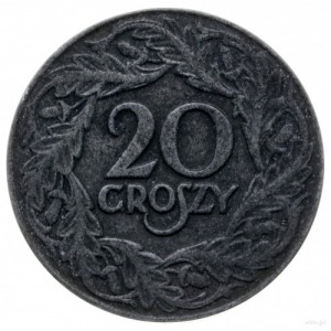 20 groszy 1923, Warszawa; jednostronny, awers w negatyw...