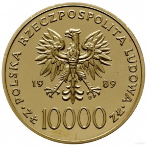 10.000 złotych 1989, Warszawa, Jan Paweł II /popiersie ...