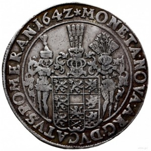 talar 1642, Szczecin; Aw: Popiersie królowej i napis wo...