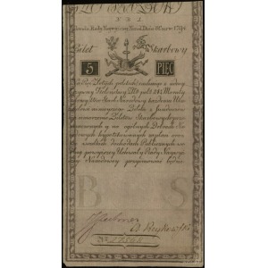 5 złotych polskich 8.06.1794, seria N.B.1., numeracja 2...