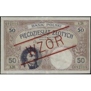 50 złotych 28.02.1919, seria A.26, numeracja 092006, cz...