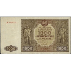 1.000 złotych 15.01.1946, seria A, numeracja 6592717; L...