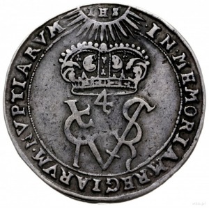 medal zaślubinowy 1637 r; Aw: Monogramy Władysława IV i...