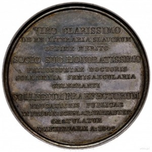 medal z 1842 r. autorstwa Józefa Majnerta wykonany w uz...