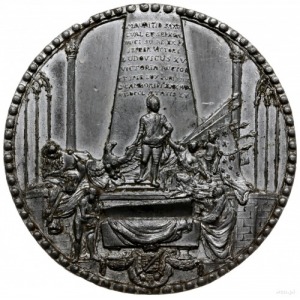 medal z 1750 r. sygnowany DE KAM FE wybity we Francji; ...