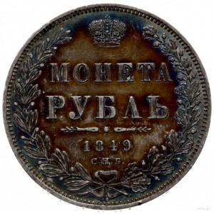 rubel 1849 СПБ ПA, Peterburg; mały order na ogonie Orła...