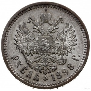 rubel 1898 AГ, Petersburg; Bitkin 43, Kazakov 114; bard...