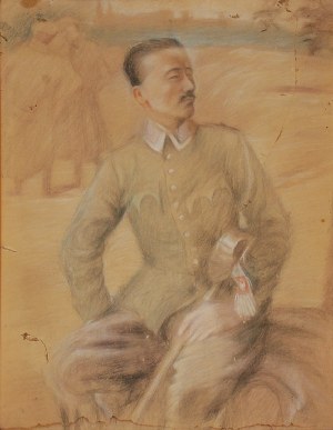 Teodor AXENTOWICZ (1859-1938), Portret legionisty - szkic, ok. 1915