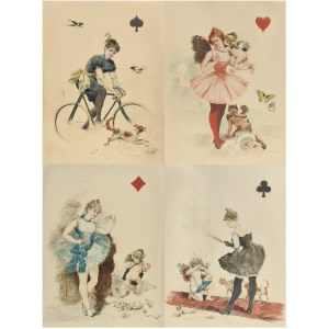 Seweryn BIESZCZAD (1852-1923), Cztery damy z karcianej talii, 1899