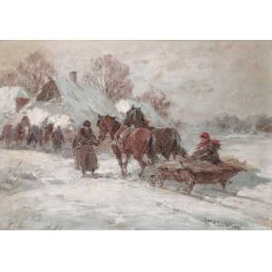 Władysław CHMIELIŃSKI (1911-1979), They're driving the wagons