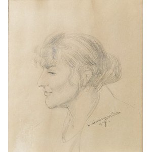 Wincenty WODZINOWSKI (1866-1940), Portret kobiety z profilu, 1907