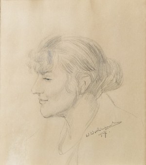 Wincenty WODZINOWSKI (1866-1940), Portret kobiety z profilu, 1907