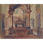 Henryk UZIEMBŁO (1879-1949), Wnętrze Katedry na Wawelu, 1915