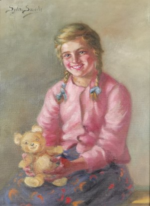 Sylweriusz SASKI (1863-1954), Dziewczynka z misiem