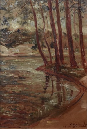 Wincenty WODZINOWSKI (1866-1940), Pejzaż z rzeką