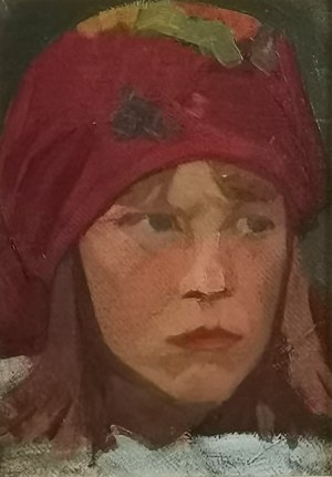 Bolesław BARBACKI (1891-1941), Portret dziewczynki w berecie, 1937