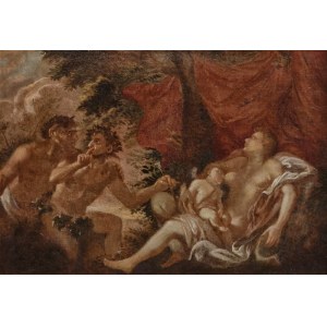 Malarz nieokreślony, XVII w., Fauny podglądające śpiącą Wenus i Amora