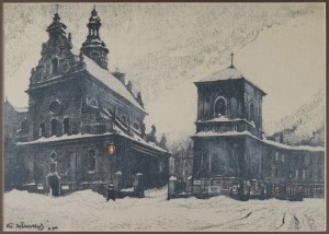 Odo DOBROWOLSKI (1883-1917), Kościół OO Bernardynów, z teki: „Lwów”, 1915