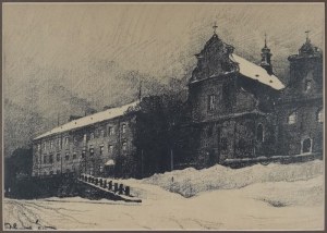 Odo DOBROWOLSKI (1883-1917), Uniwersytet i kościół św. Mikołaja, z teki: „Lwów”, 1915