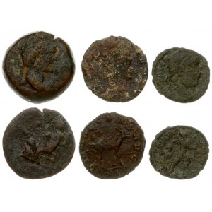 Roman Empire AE Antoninus Pius AD138-161 & AE 1 Antoninianus Gallienus AD 253-268 & AE 1 Follis Valens AD 364-378...