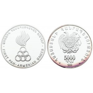 Armenia 5000 Dram 1999 First Pan-Armenian Games. Averse: National arms. Reverse: First Pan...