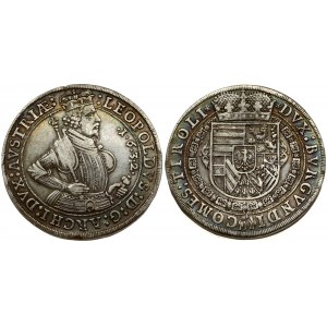 Austria 1 Thaler 1632 Hall. Leopold I (1657-1705). Averse: Laureate half-length armored figure r...