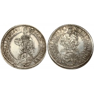 Austria SALZBURG 1 Thaler 1641 Paris von Lodron(1619 - 1653). Averse: Madonna above shield of arms. Reverse: St...