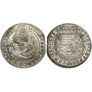 Austria 1 Thaler 1665 Hall Sigismund Franz(1662-1665). Averse Legend: …AVST: Reverse: Crown divides dates. Silver...