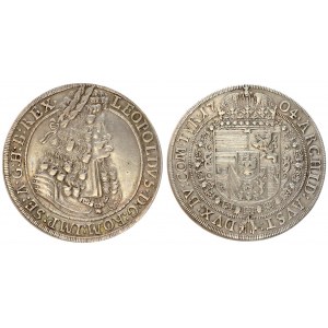 Austria  1 Thaler 1704 Hall. Leopold I (1657-1705). Averse: Old laureate bust right in inner circle. Averse Legend...
