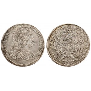 Austria 1/4 Thaler 1740 Karl VI(1711-1740.). Averse: Laureate bust right. Averse Legend...